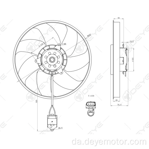 12v Luftkølerblæser radiator til VW UP